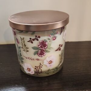 Floral Scented Candle with Rose Gold Lid NWT